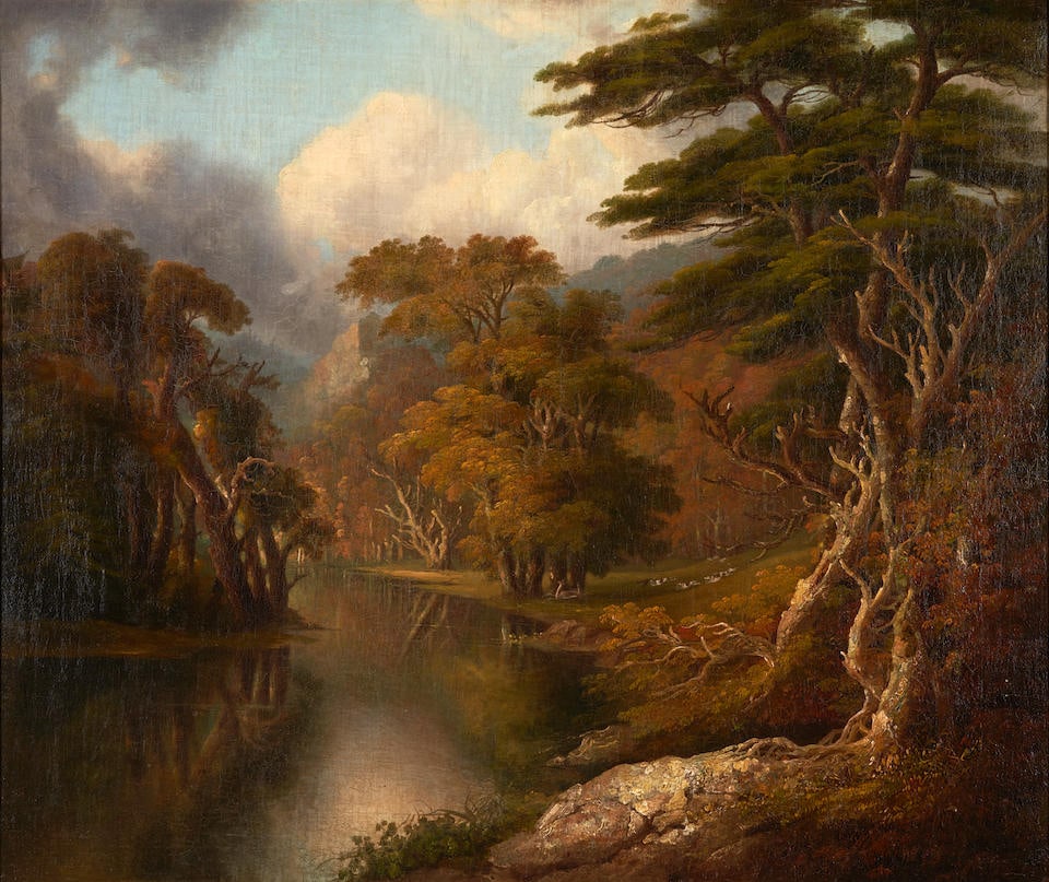 Attributed to William Guy Wall (1792-1864) Running the Stag (1 of 3)