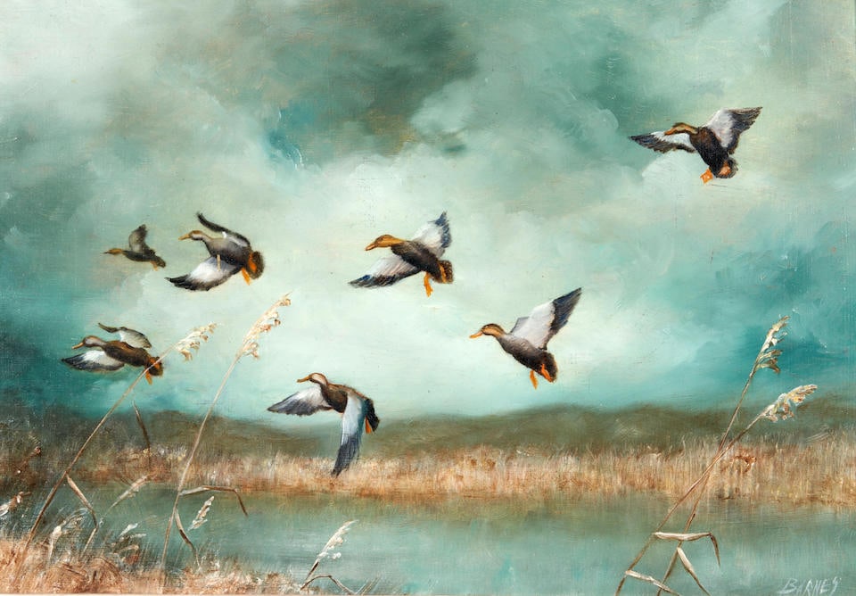 Al Barnes (1937-2015) Ducks in Flight (1 of 4)