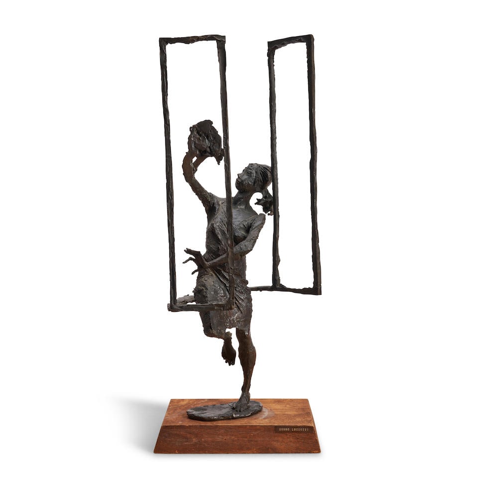 Bruno Lucchesi (born 1926) Window Washer: Bruno Lucchesi (born 1926) Window Washer signed 'LUCCHESI' (on the base) bronze on a wooden plinth height without plinth 24 1/8 in. (61.3 cm) height with plinth 26 in. (66.0 cm) For further informatio