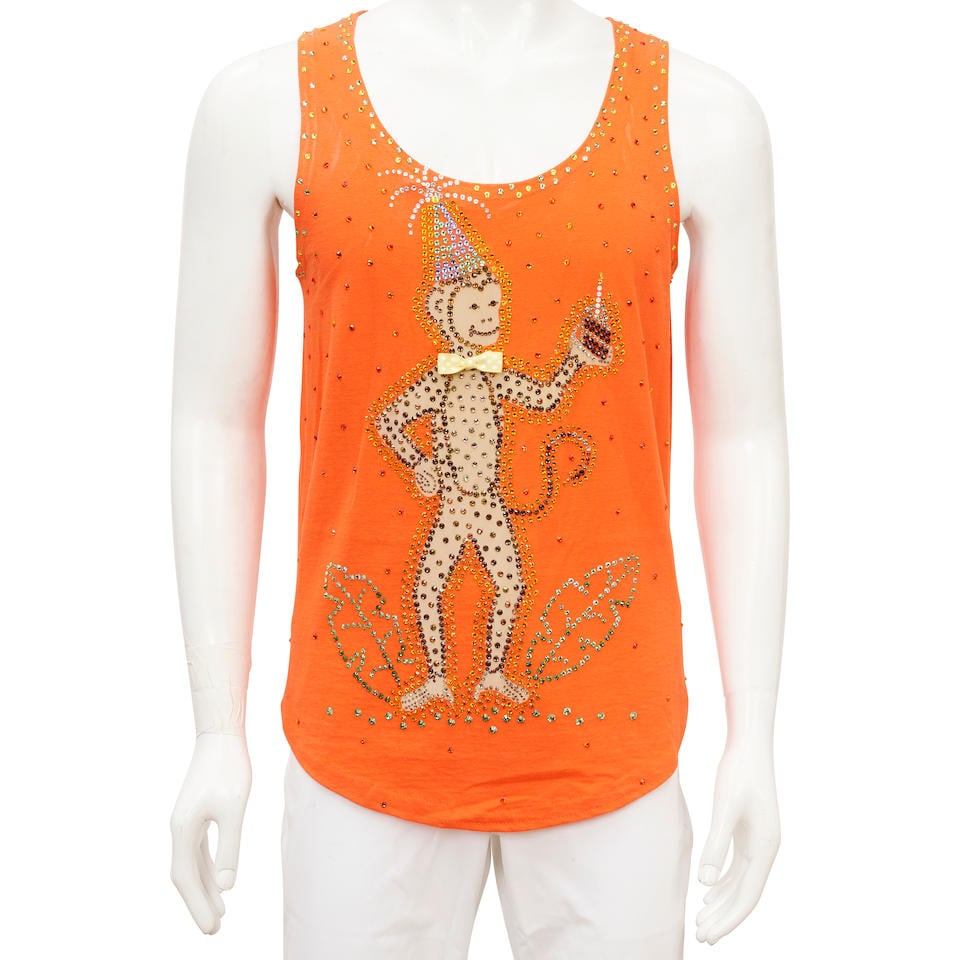 A RICHARD SIMMONS CUSTOM EMBELLISHED 'BIRTHDAY MONKEY' TANK TOP Leslie Wilshire (1 of 2)
