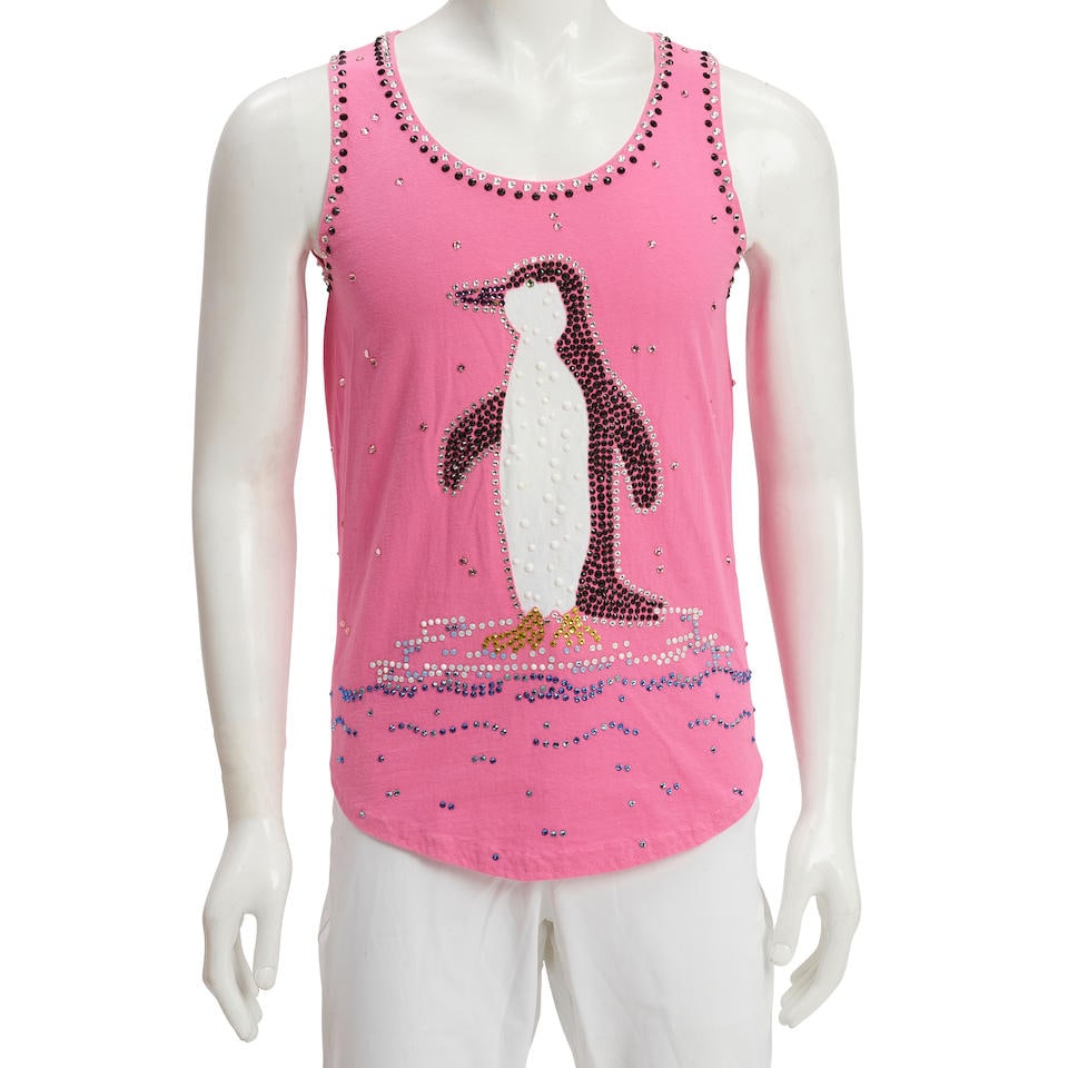 A RICHARD SIMMONS CUSTOM EMBELLISHED 'PENGUIN' TANK TOP Leslie Wilshire (1 of 2)