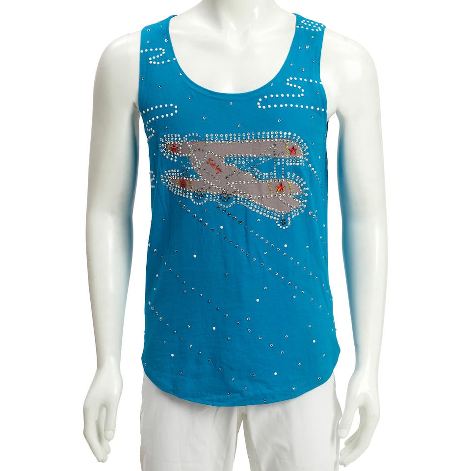 A RICHARD SIMMONS CUSTOM EMBELLISHED 'AIRPLANE' TANK TOP Leslie Wilshire (1 of 2)