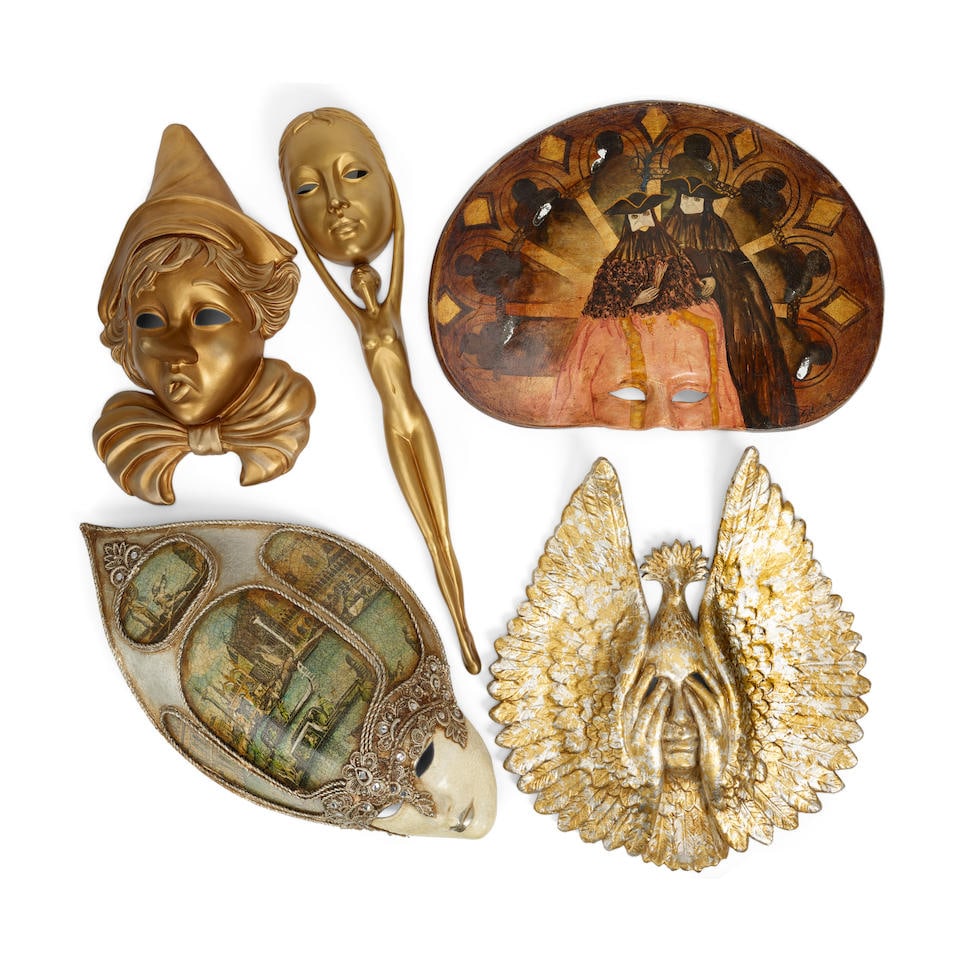 A GROUP OF DECORATIVE VENETIAN THEMED MASKS AND PAINTINGS21st century (1 of 7)