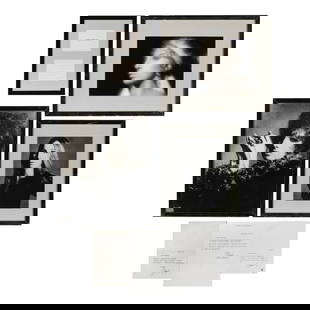 A GROUP OF BARBRA STREISAND PHOTOGRAPHS AND CORRESPONDENCE: A GROUP OF BARBRA STREISAND PHOTOGRAPHS AND CORRESPONDENCE Comprising three framed photographs and four personal letters, one framed. (7) largest overall 23 x 17 1/2in Footnotes: Displayed in Richard