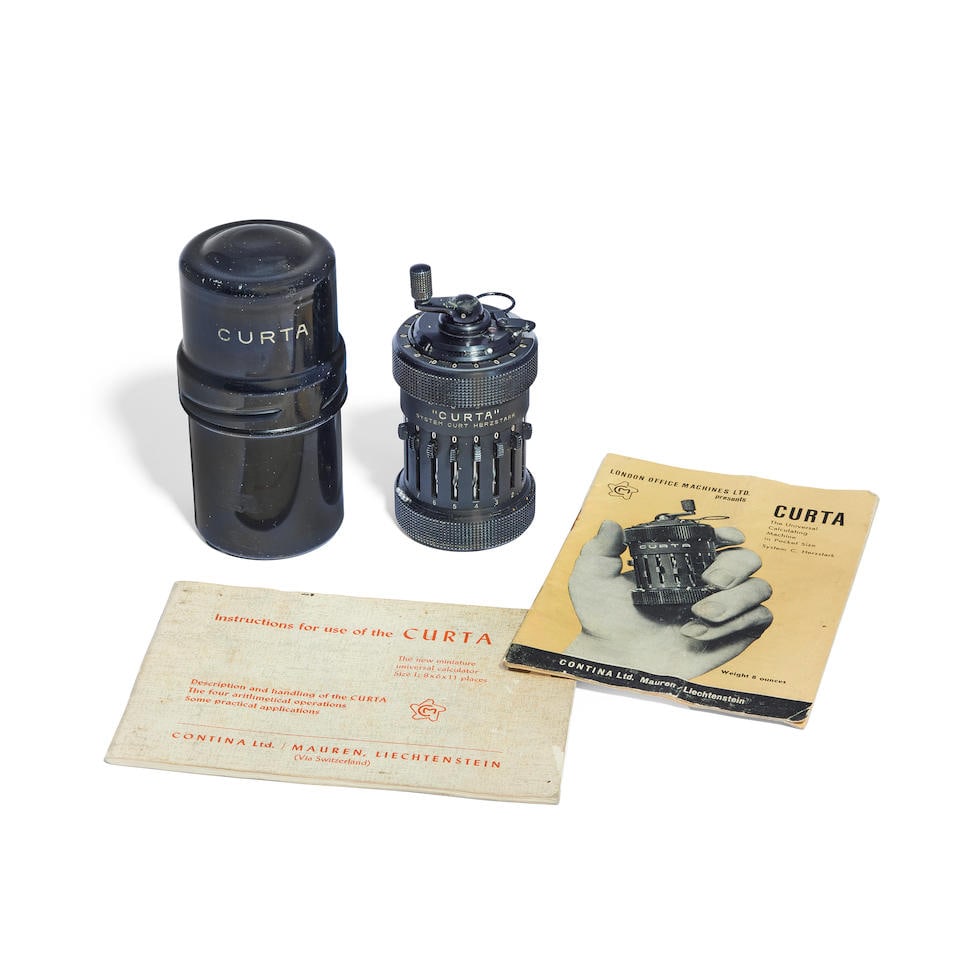 A Curta Type 1 Calculator,  Liechtenstein, mid-20th century, (1 of 3)