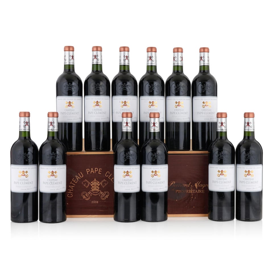 Chateau Pape Clement, 2008 (12 bottles, 750ml): Chateau Pape Clement, 2008 (12 bottles, 750ml) Region: Pessac Leognan Packaging: original wood case Footnotes: Bordeaux, Left Bank This lot is subject to the following lot symbols: • • Zer