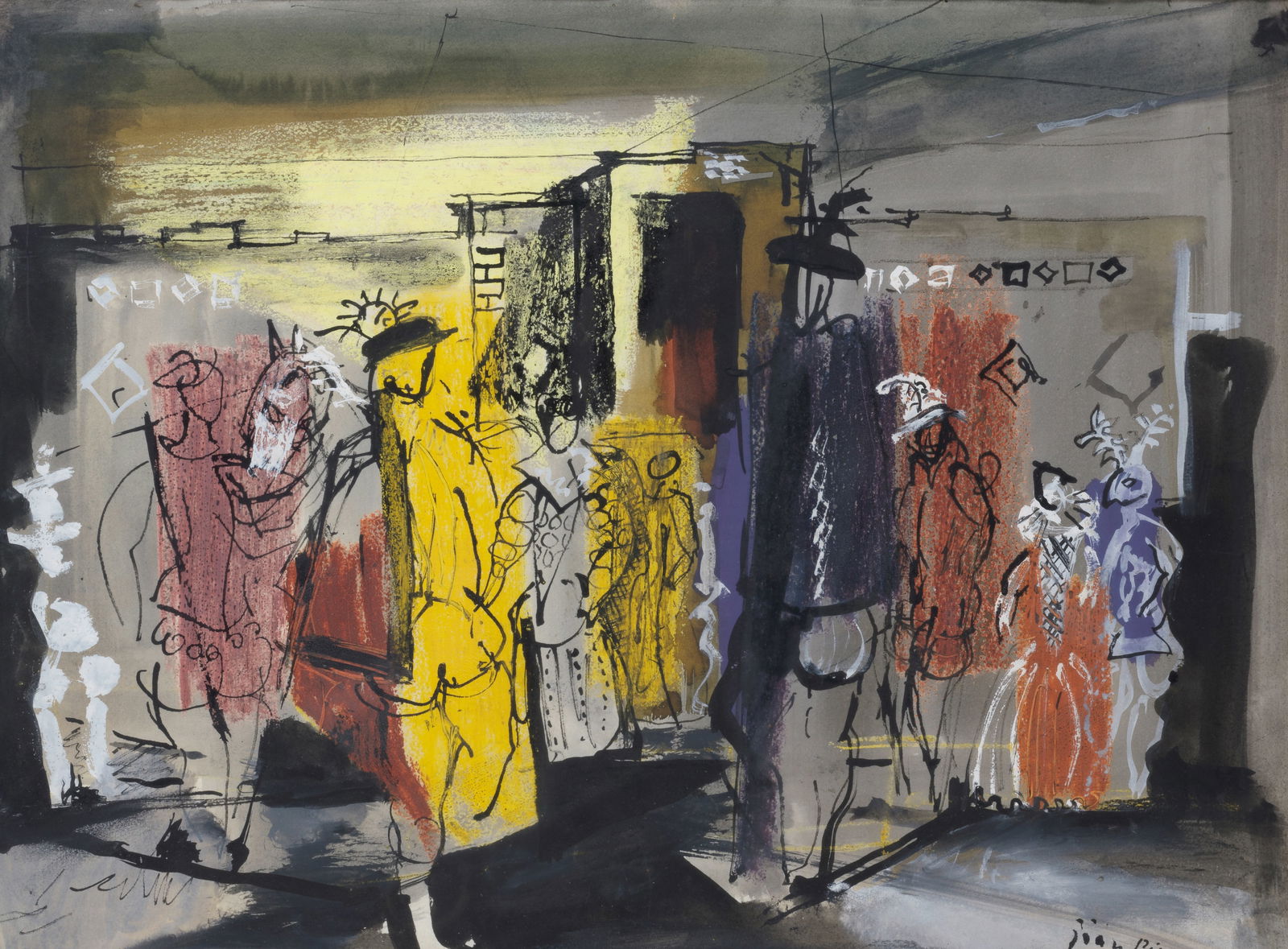 John Piper C.H. (British, 1903-1992) Ghosts at Lyveden: John Piper C.H. (British, 1903-1992) Ghosts at Lyveden signed 'John Piper' (lower right) watercolour, gouache, ink, pen and ink and crayon on paper 37 x 50cm (14 9/16 x 19 5/8in). Footnotes: