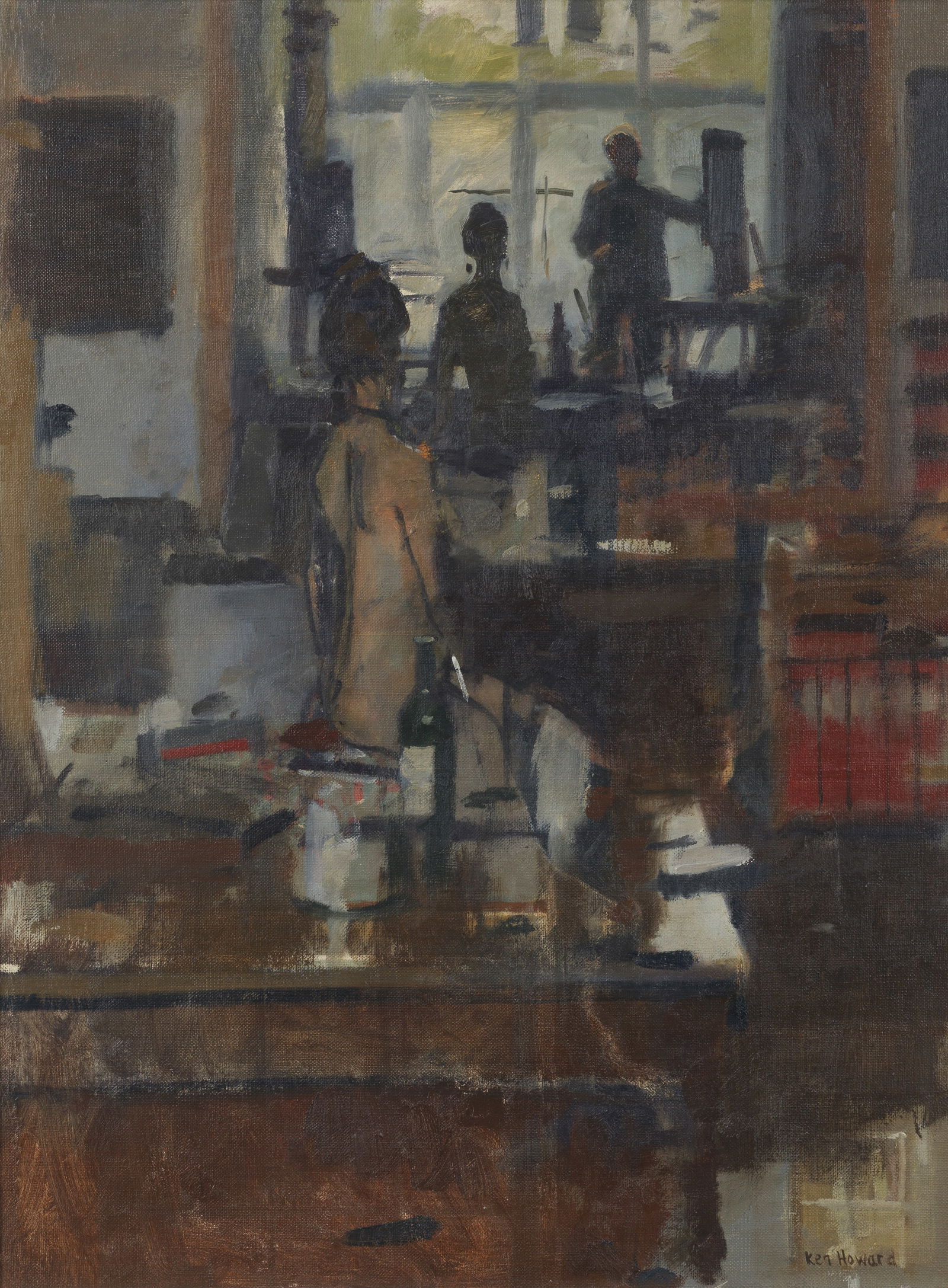 Ken Howard R.A. (British, 1932-2022) The Artist: Ken Howard R.A. (British, 1932-2022) The Artist signed 'Ken Howard' (lower right) oil on canvas 61 x 45.5cm (24 x 17 15/16in). This lot is subject to the following lot symbols: AR AR
