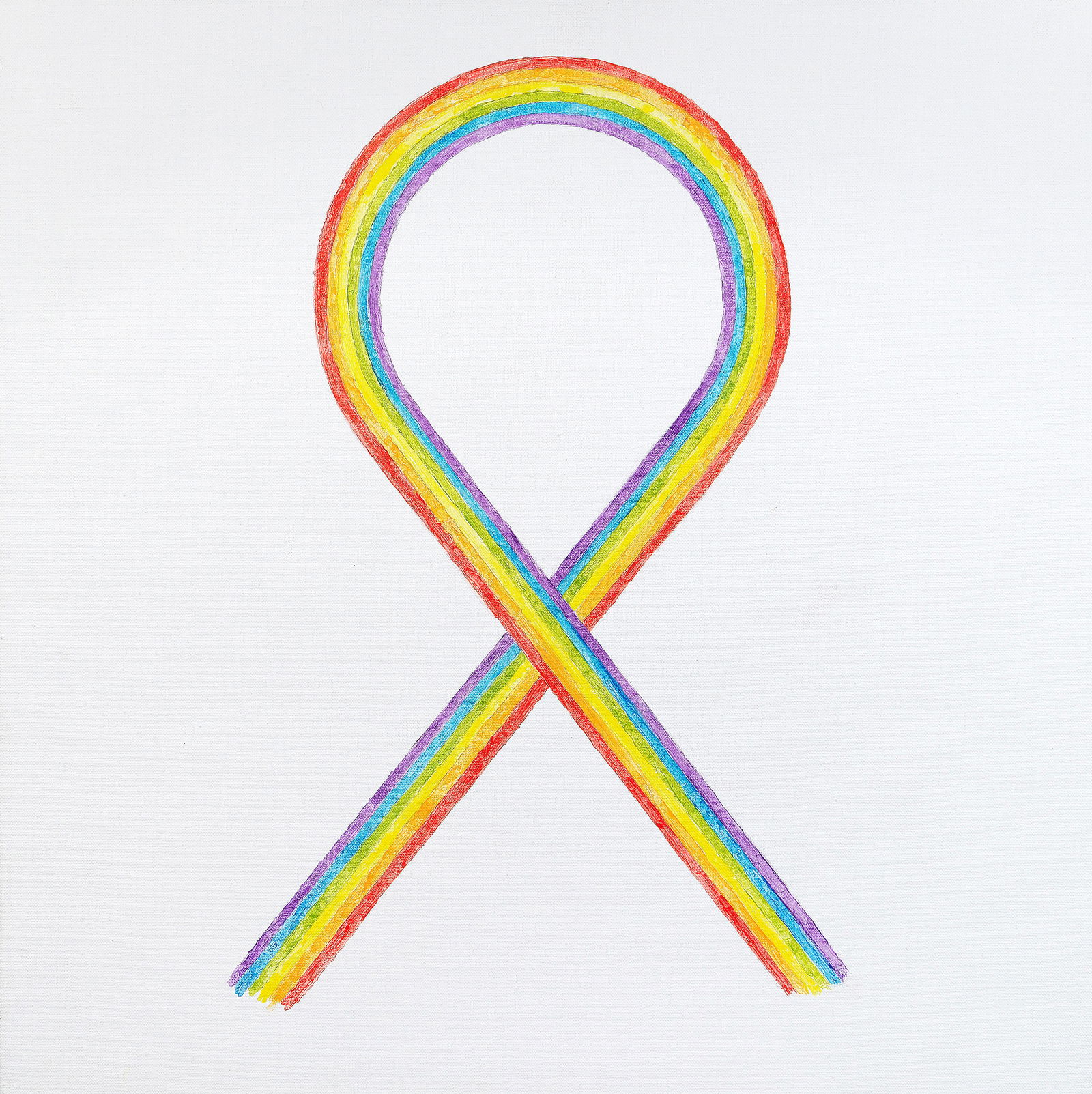 Patrick Hughes (British, born 1939) Hope ((unframed)): Patrick Hughes (British, born 1939) Hope signed, titled and dated 'Hope Patrick Hughes 2022' (on canvas overlap) oil and pencil on canvas 50 x 50cm (19 11/16 x 19 11/16in). (unframed) Footnotes: