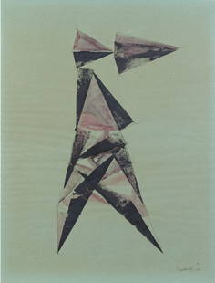 Lynn Chadwick C.B.E., R.A. (British, 1914-2003) Geometrical Figure: Lynn Chadwick C.B.E., R.A. (British, 1914-2003) Geometrical Figure signed and dated 'Chadwick 66.' (lower right) watercolour and pen and ink on paper 63 x 47cm (24 13/16 x 18 1/2in). Footnotes:<