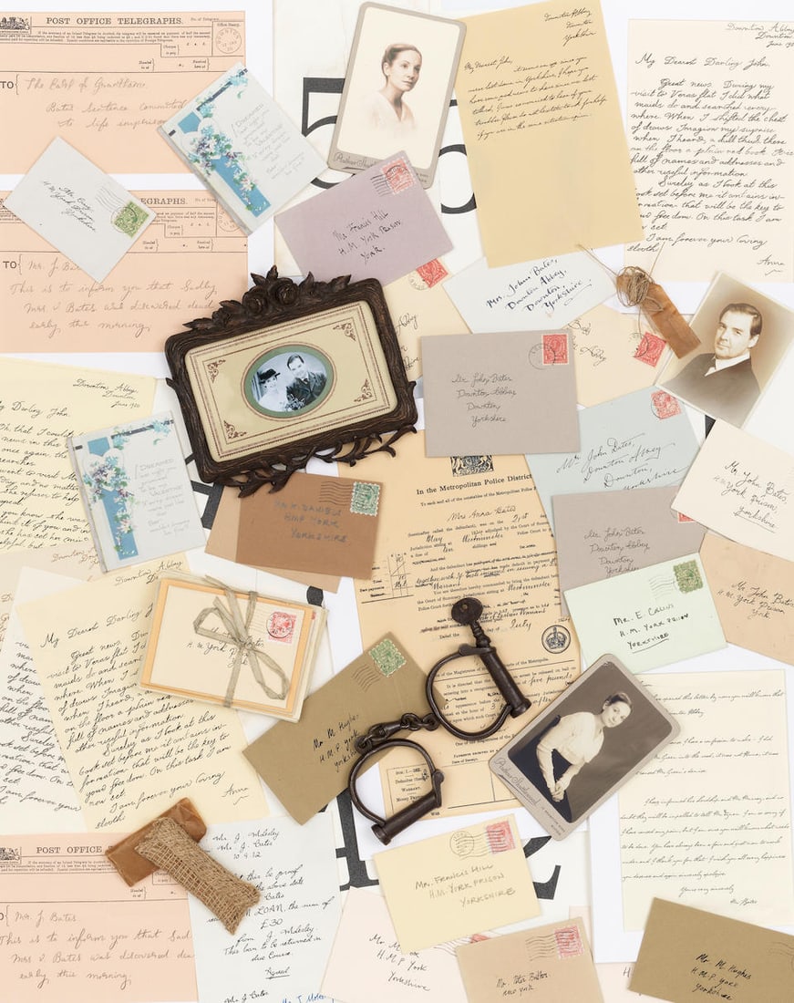 Brendan Coyle (as John Bates) and Joanne Froggatt (as Anna): A selection of letters, ephemera an...: Brendan Coyle (as John Bates) and Joanne Froggatt (as Anna): A selection of letters, ephemera and props production made by Downton Abbey's Graphics Department Season 2 onwards, based on the scree
