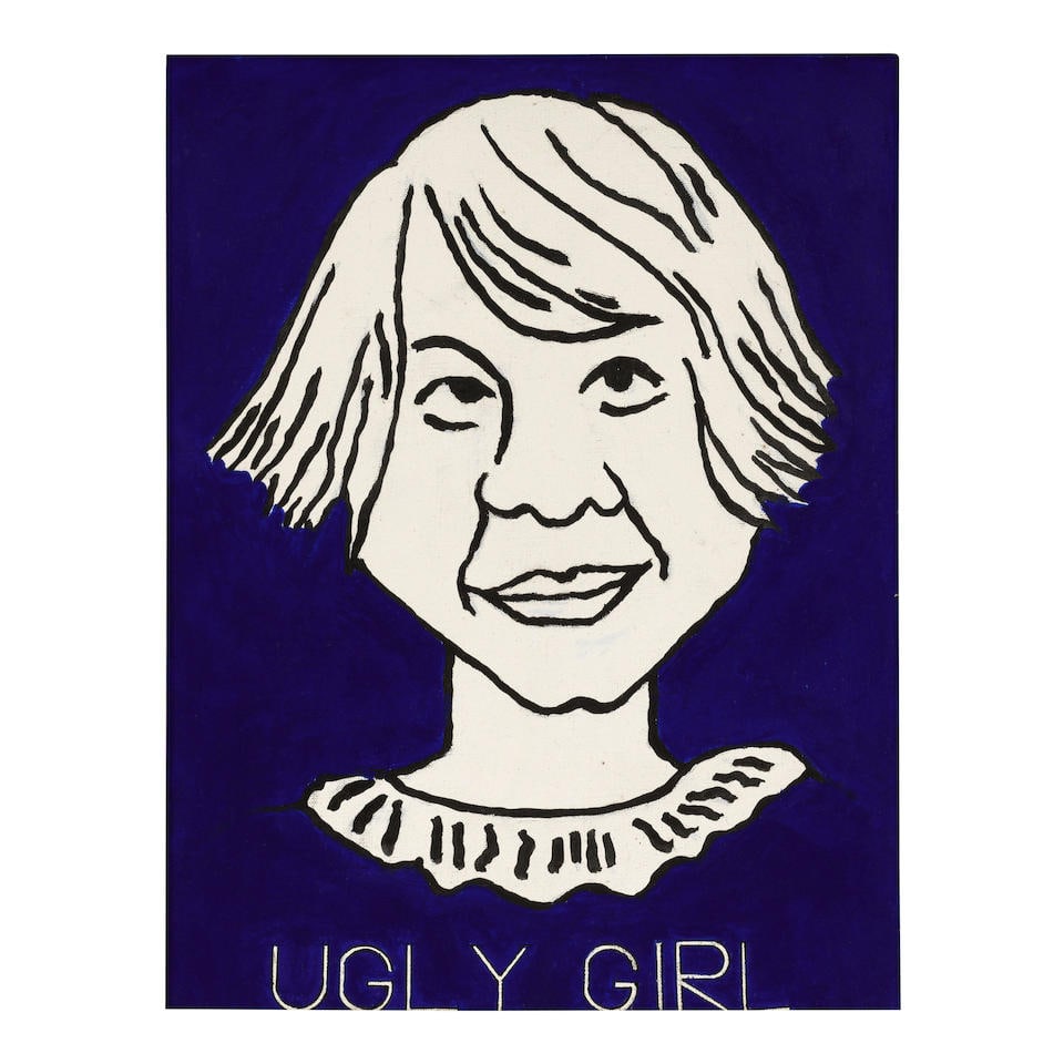 STEVE GIANAKOS (B. 1938) Ugly Girl 18 x 14 3/4 in (45.5 x 35 cm) (Painted in 1980): STEVE GIANAKOS (B. 1938) Ugly Girl signed, inscribed and dated 'S Gianakos 1980 To Dorothy Who is trying to save my life Love SG' (on the reverse) acrylic on canvas 18 x 14 3/4 in (45.5 x 35 cm) Paint