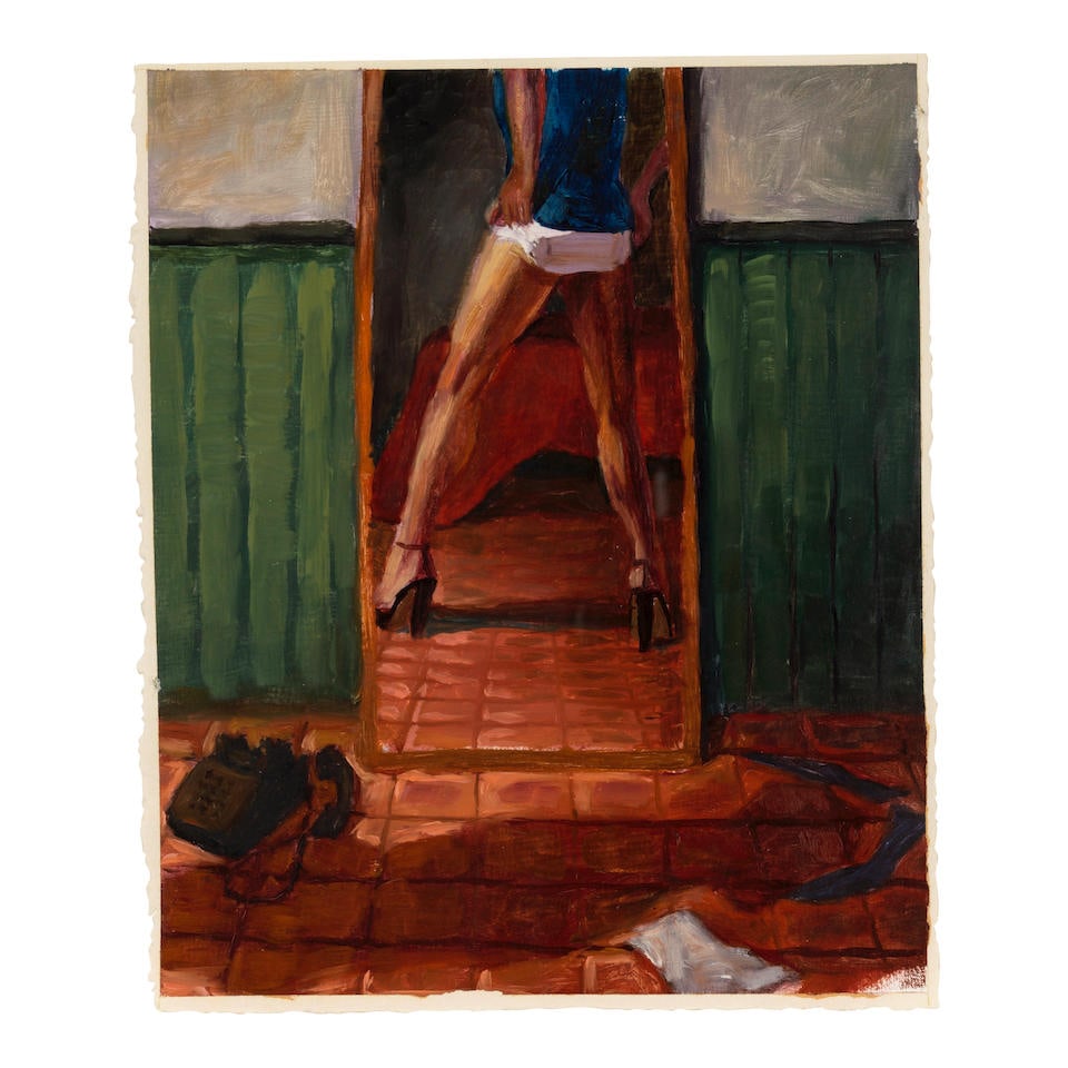 HUGH STEERS (1962-1995) Blue Dress 13 3/8 x 11 1/4 in (34 x 28.6 cm) (Executed in 1992) (1 of 2)