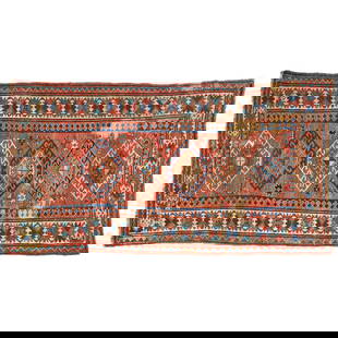 A KAZAK RUG dimensions approximately 5 ft 4 in x 7 ft 6 in (1.5 m x 2.2 m): A KAZAK RUG Late 19th century dimensions approximately 5 ft 4 in x 7 ft 6 in (1.5 m x 2.2 m) Footnotes: Condition reports are not provided in catalog descriptions. The absence of a condition report do