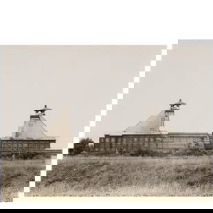 Bernd and Hilla Becher (1931-2007 and 1934-2015); 'Coalmine near Lens, Northern France, ca. 1920';: Bernd and Hilla Becher (1931-2007 and 1934-2015) 'Coalmine near Lens, Northern France, ca. 1920', 1967 Gelatin silver print, possibly printed later; signed, titled, and inscribed 'To Roy Lichtenstein