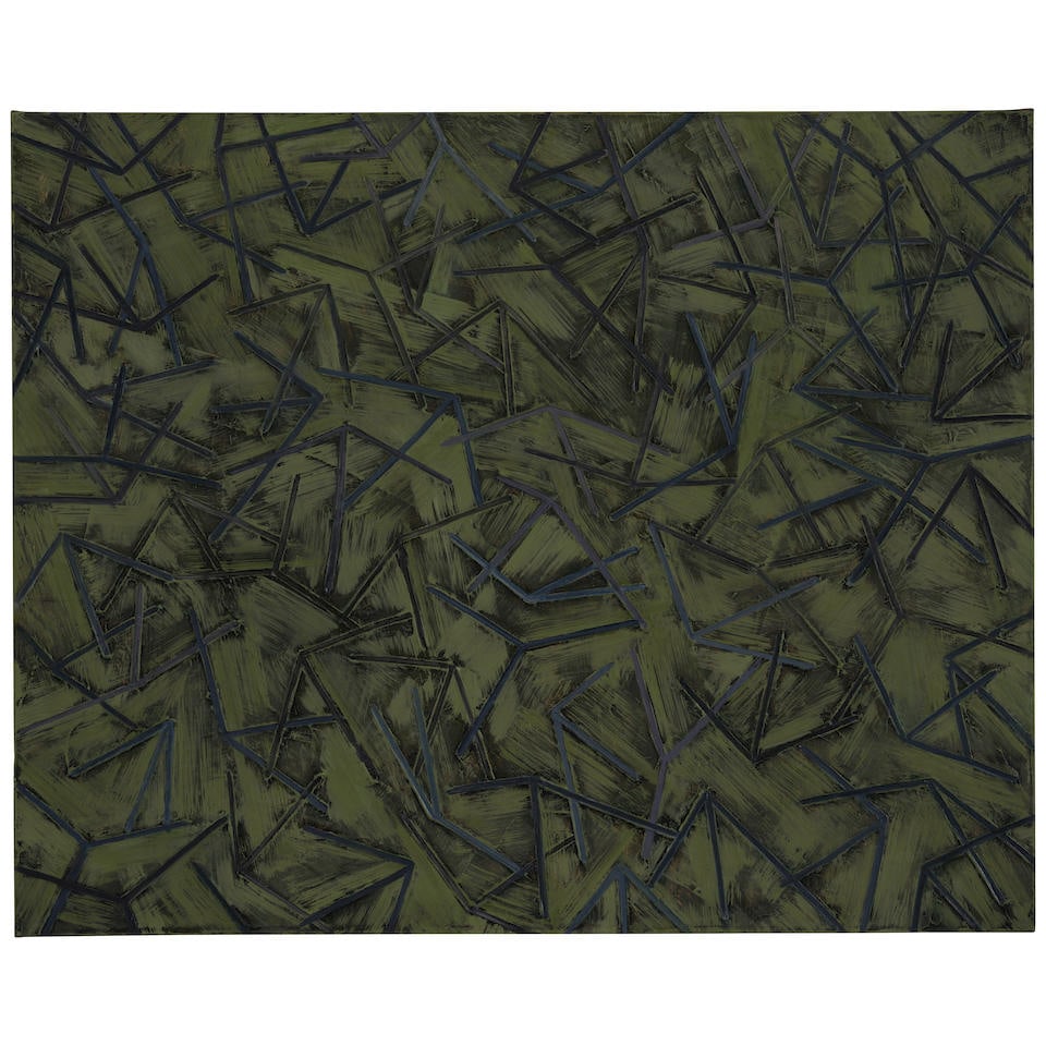 JULIAN LETHBRIDGE (B. 1947) Untitled (for Merce) 29 x 36 in (73.6 x 91.3 cm) (Painted in 2002): JULIAN LETHBRIDGE (B. 1947) Untitled (for Merce) signed, inscribed and dated 'Untitled (for Merce) 2002 Julian Lethbridge #216' (on the reverse); inscribed '#216' (on the stretcher) oil on canvas 29 x