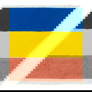 ELLSWORTH KELLY (1923-2015); Colored Paper Image XVI (Blue Yellow Red);: ELLSWORTH KELLY (1923-2015) Colored Paper Image XVI (Blue Yellow Red) (Axsom 156), 1976 Colored and pressed paper pulp, signed in pencil and numbered 22/24 (there were also 8 artist's proofs), with th
