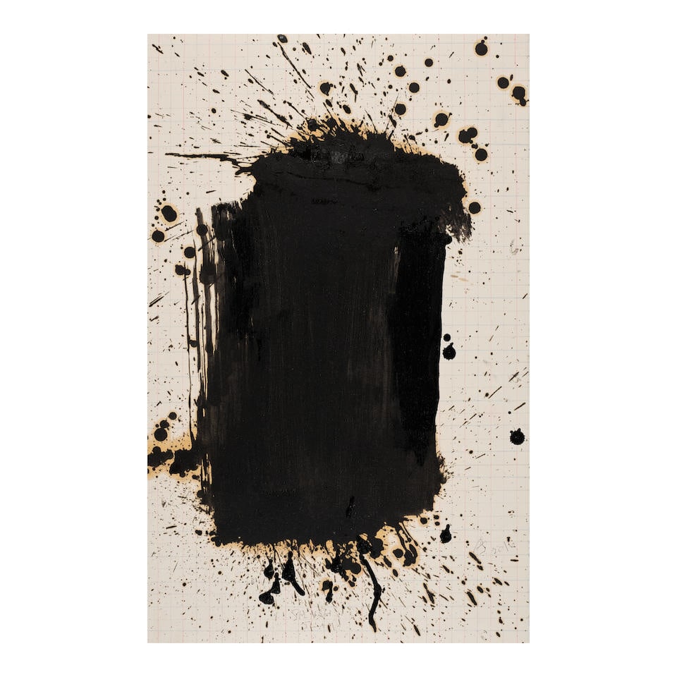 PAT STEIR (B. 1940) Splash Slam 23 3/4 x 15 in (60.3 x 38.3 cm) (Executed in 2016): PAT STEIR (B. 1940) Splash Slam signed with the artist's initials and dated 'PS 2016' (lower right); inscribed 'SPLASH SLAM' (lower center) oil on graph paper 23 3/4 x 15 in (60.3 x 38.3 cm) Executed