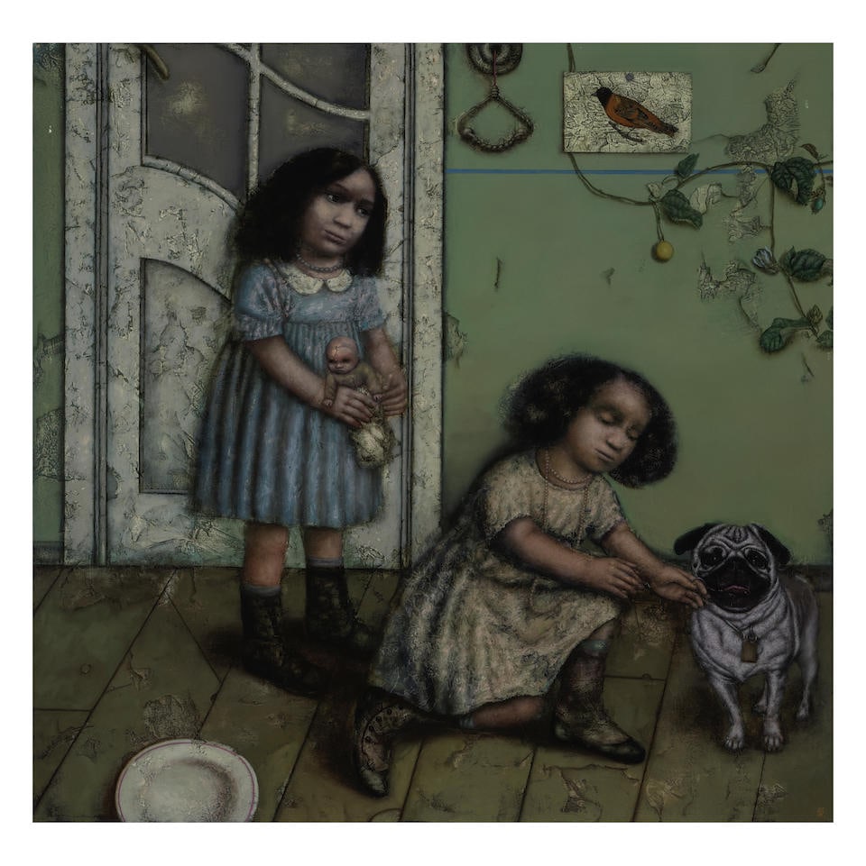 ALEXANDER PETROV (B. 1957) Sisters, 1995: ALEXANDER PETROV (B. 1957) Sisters, 1995 signed with the artist's initials and dated 'AN 95' (lower right) oil on board 36 3/4 x 37 3/4 in. 93.3 x 95.9 cm. Footnotes: Provenance Davidson Galleries, Se