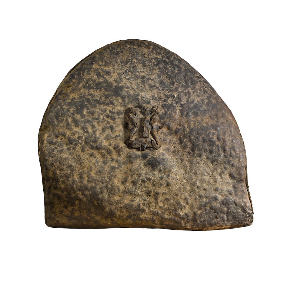 Shield, Democratic Republic of the Congo: Shield, Democratic Republic of the Congo Rhinoceros hide height 37in (94cm) Provenance European Private Collection Lot to be sold without reserve. This lot is subject to the following lot symbols: 