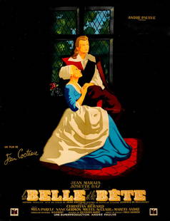 La Belle et la Bête: La Belle et la B&#234;te DisCina, 1946. French grande poster, linen-backed. 47 x 63 in. Lot to be sold without reserve. This lot is subject to the following lot symbols: &#164; 'Bonhams' owns the 'Lot