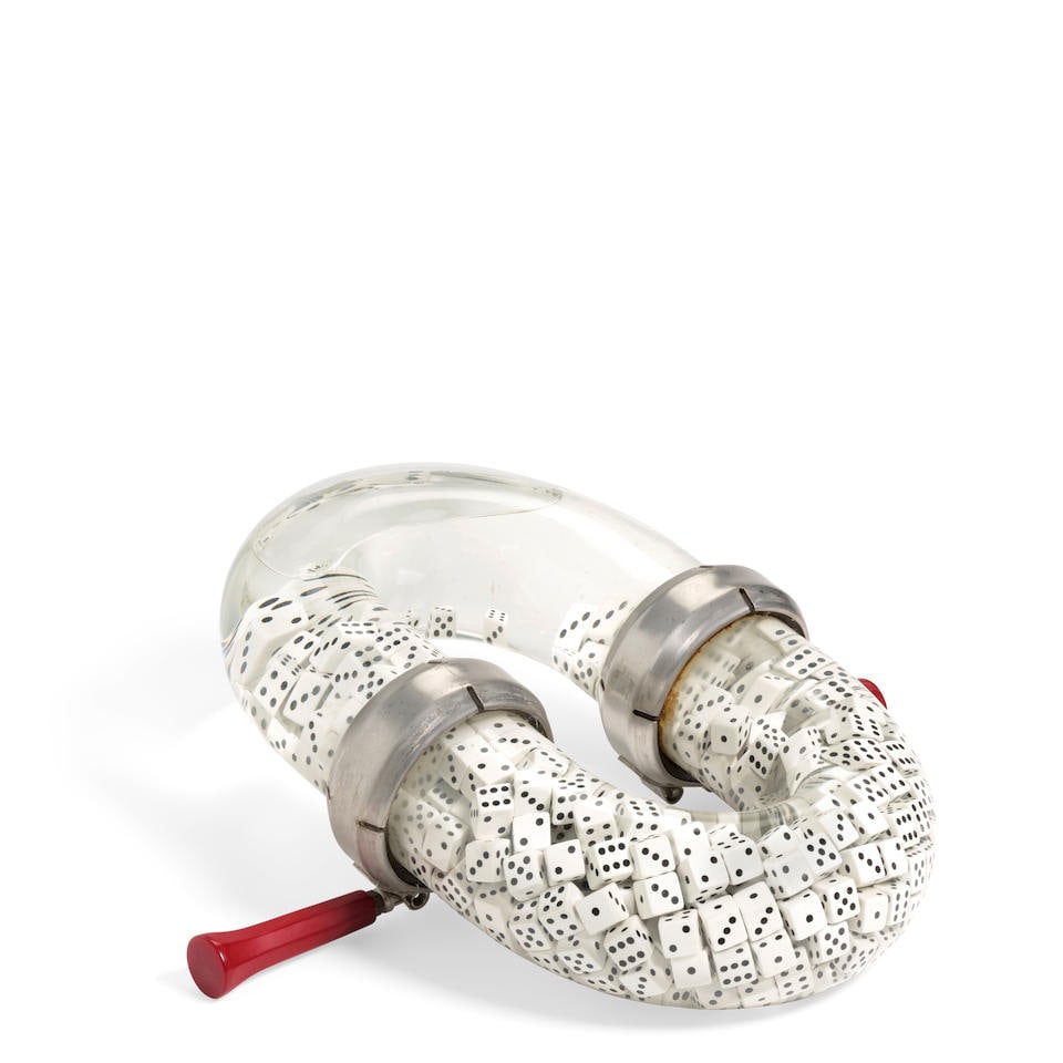 DONALD LIPSKI (BORN 1947) Waterliliescirca 1989dice, plastic handles, metal hardware, acid waste... (1 of 1)