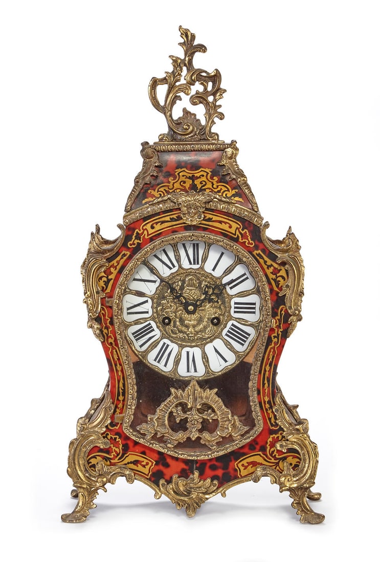 A Régence Style Gilt Bronze and Shell Mounted Mantel Clock 20th century (1 of 1)