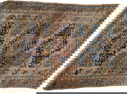 A Soumac carpet size approximately 7ft. 1in. x 10ft. 4in.: A Soumac carpet size approximately 7ft. 1in. x 10ft. 4in. Lot to be sold without reserve. This lot is subject to the following lot symbols: &#164; 'Bonhams' owns the 'Lot' either wholly or partially o