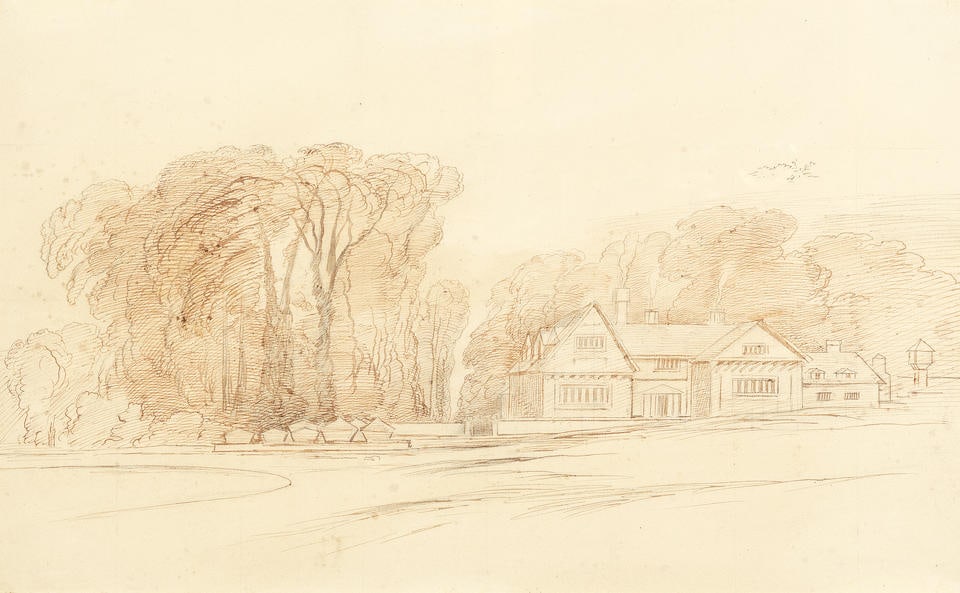 Edward Lear (British, 1812-1888) An English country house: Edward Lear (British, 1812-1888) An English country house pen and ink 31 x 50.5cm (12 3/16 x 19 7/8in). Footnotes: Provenance With Thos. Agnew & Sons Ltd., London, no. 29336. Private collection, UK. A