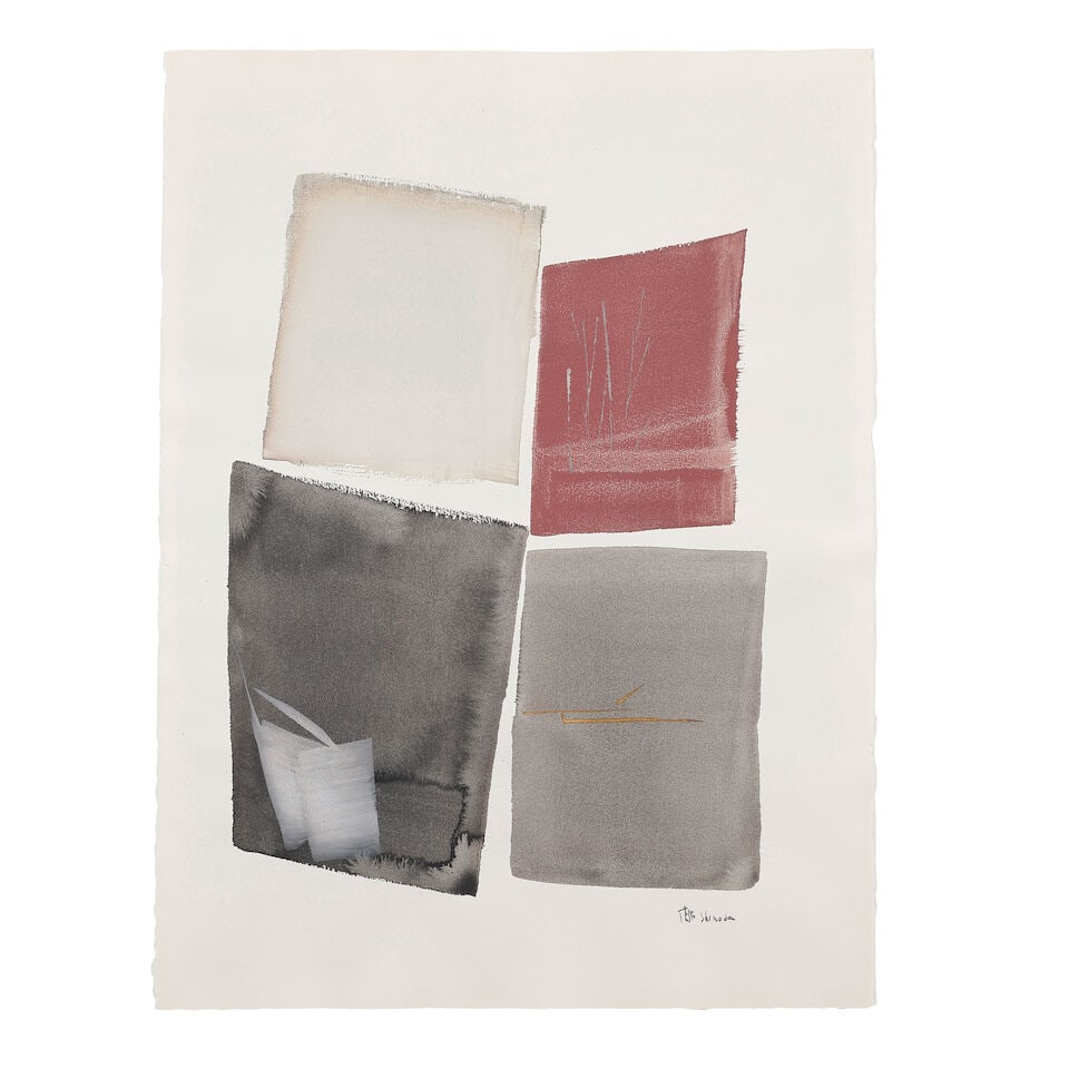 Toko Shinoda (Japanese, 1913-2021) Untitled (abstract squares) (1 of 3)