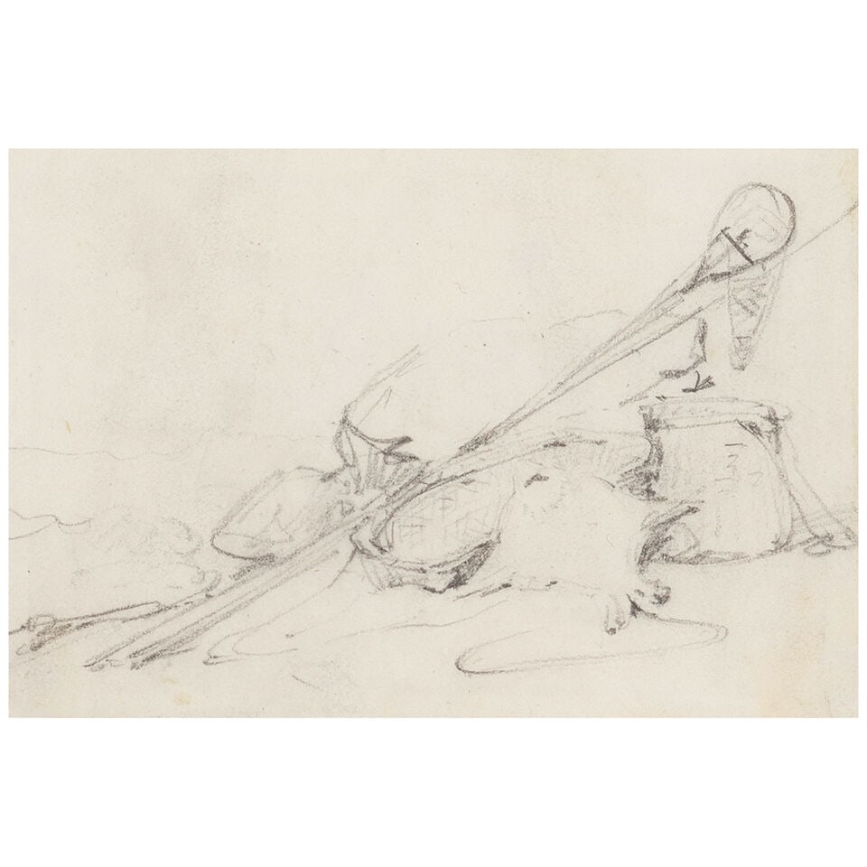 George Chinnery (London 1774-1852 Macau) Study of fishing rods, nets and baskets (1 of 3)