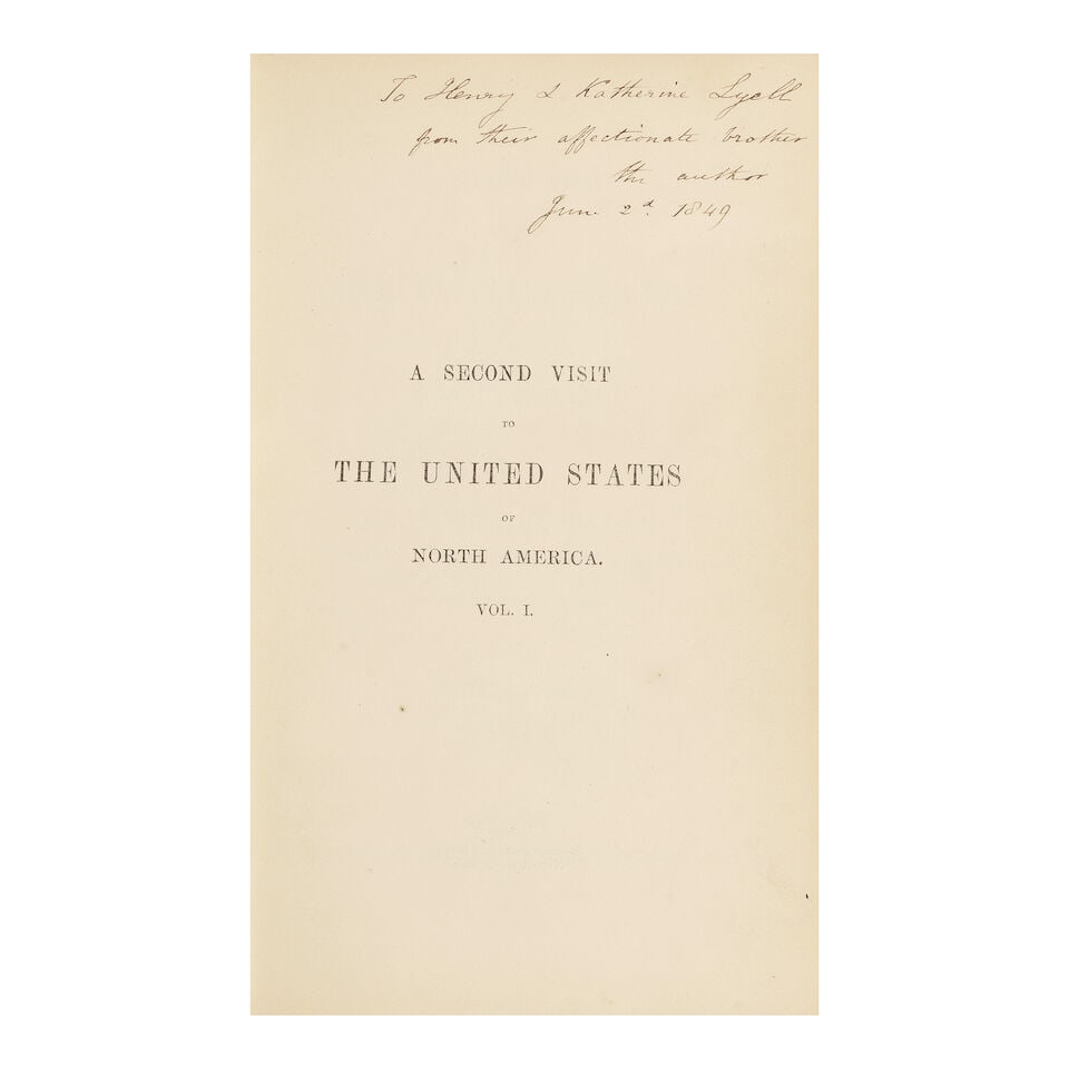 LYELL (CHARLES) A Second Visit to the United States of North America, 2 vol., FIRST EDITION, AUT... (1 of 4)
