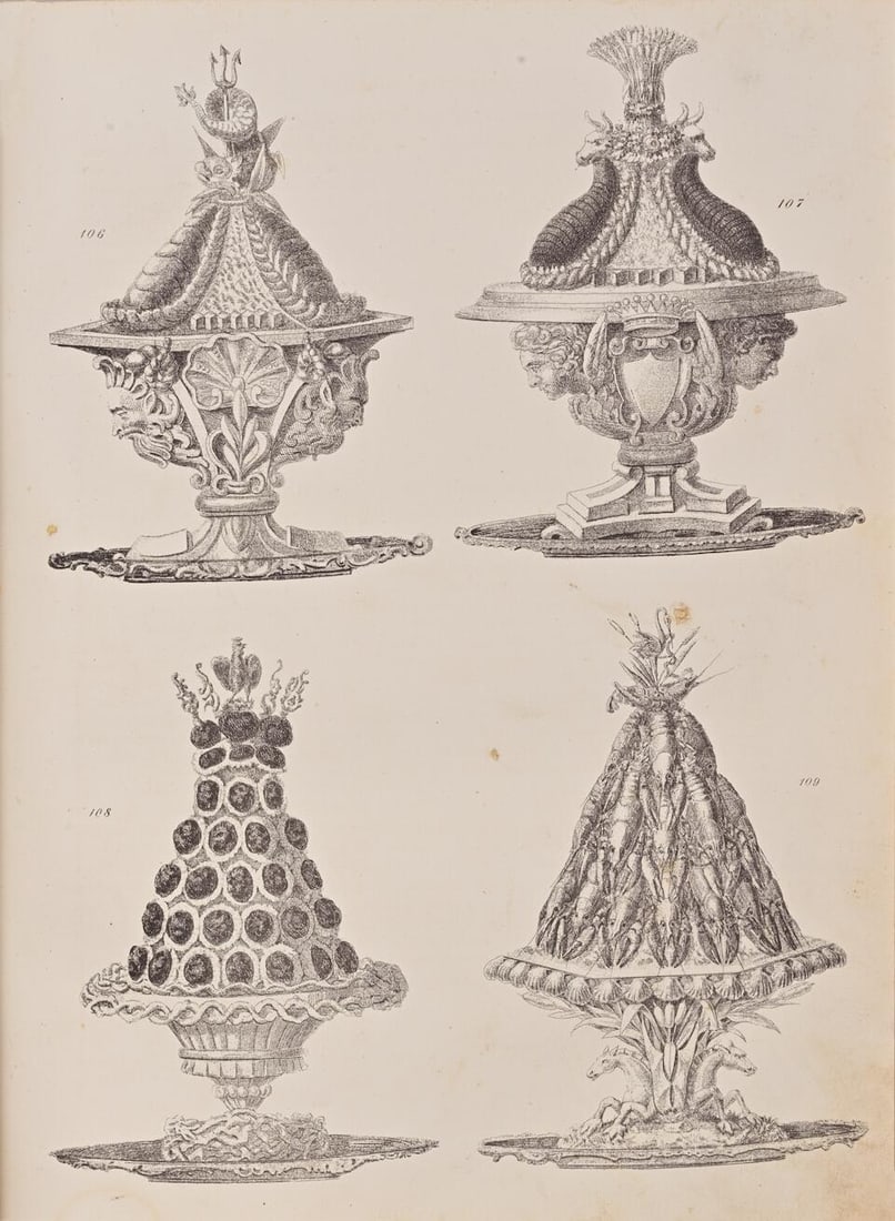 FRENCH CUISINE. DUBOIS (URBAIN) AND EMILE BERNARD. La Cuisine Classique, 1856 and 1900--MICHEL (...: FRENCH CUISINE DUBOIS (URBAIN) AND EMILE BERNARD. La Cuisine Classique, 2 vol., FIRST EDITION, engraved additional title-page, engraved plates, light toning and spotting, volume 2 title-page cut with