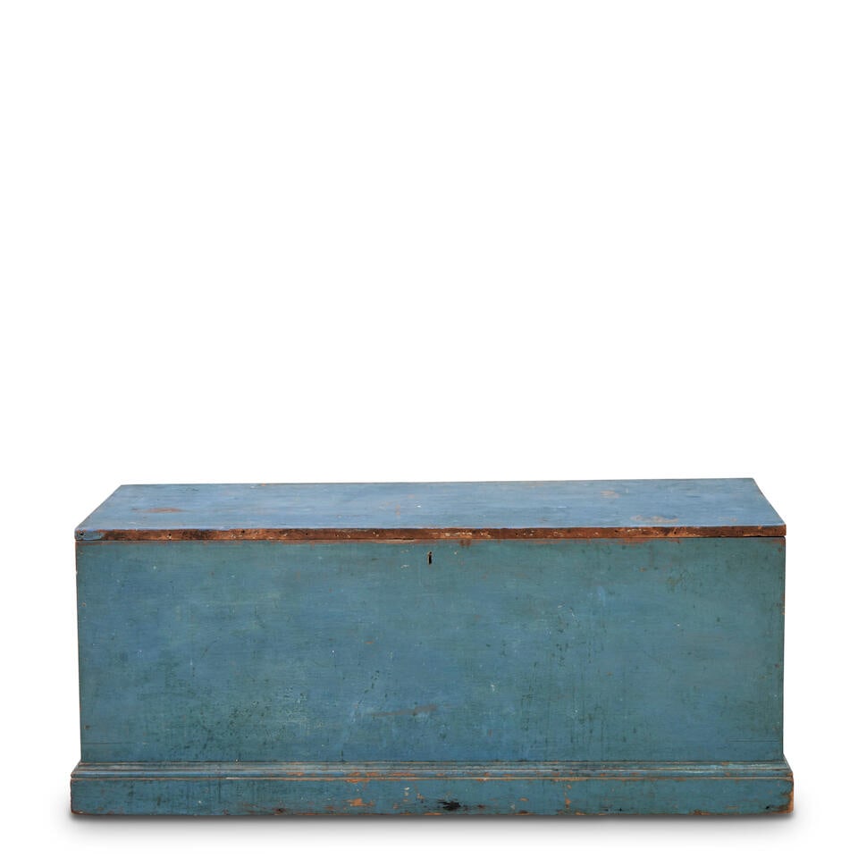 Blue-painted Pine and Poplar  Chest United States, late 19th century (1 of 2)