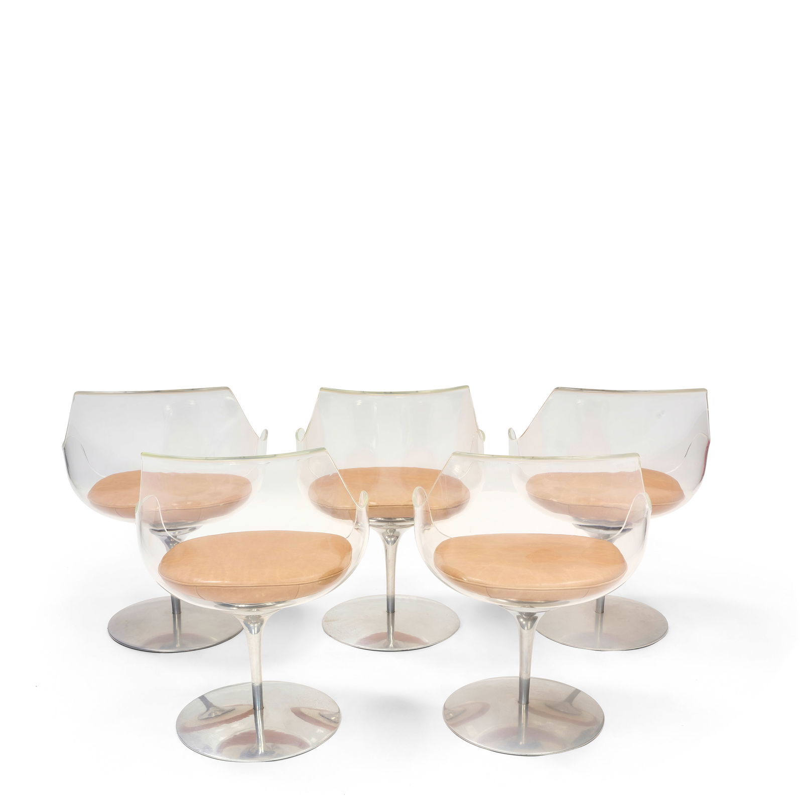ERWINE (1909-2003) AND ESTELLE LAVERNE (1915-1997) Set of Five Champagne Dining Chairsdesigned 1... (1 of 1)