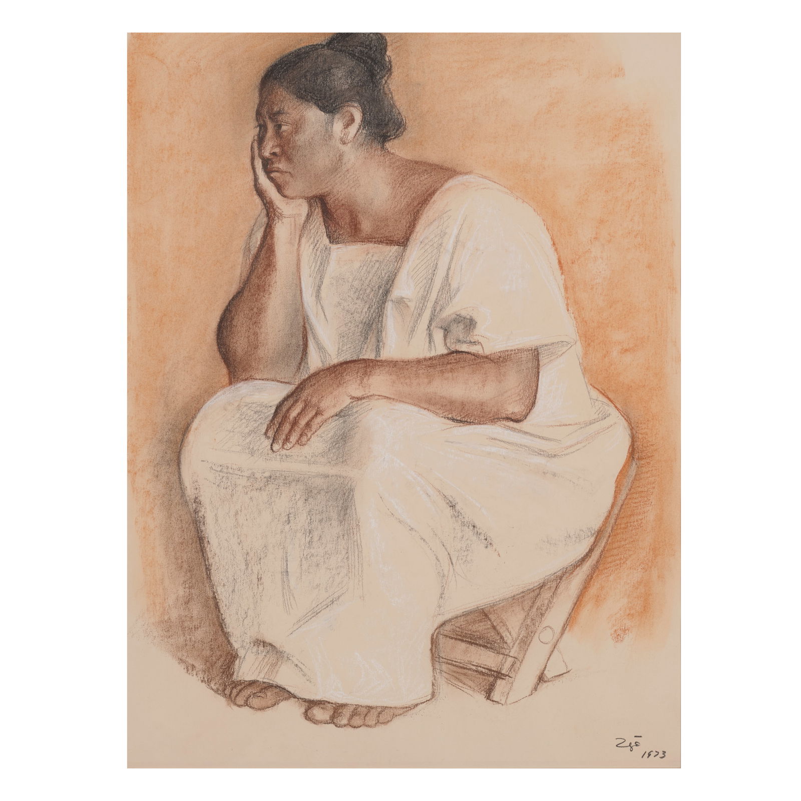 FRANCISCO ZÚÑIGA (1912-1998) Mujer Sentada1973pastel and charcoal on paper, signed and... (1 of 1)