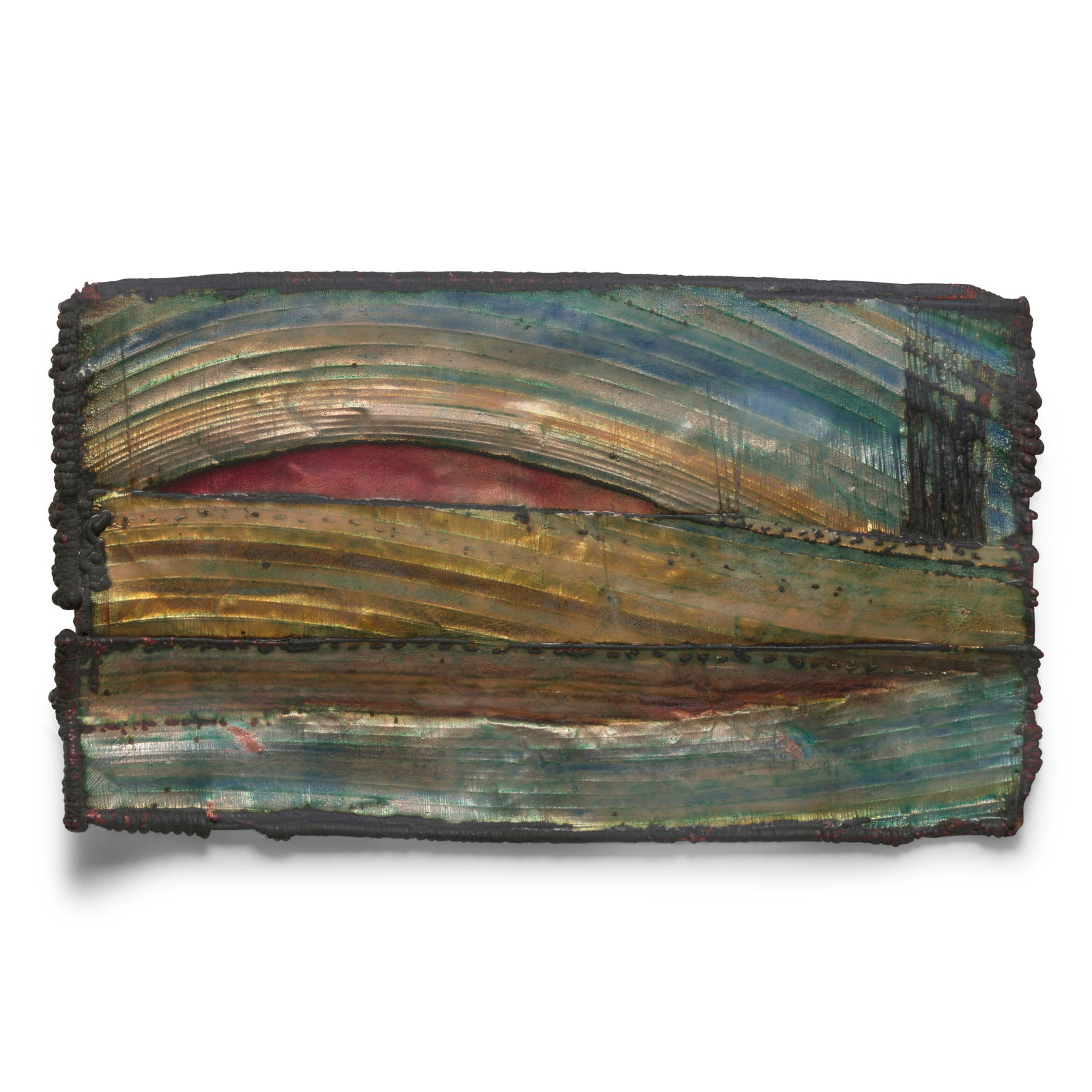 JUNE SCHWARCZ (1918-2015) Panelelectroplated copper foil and enamelheight 15 3/4in (40cm); width... (1 of 1)