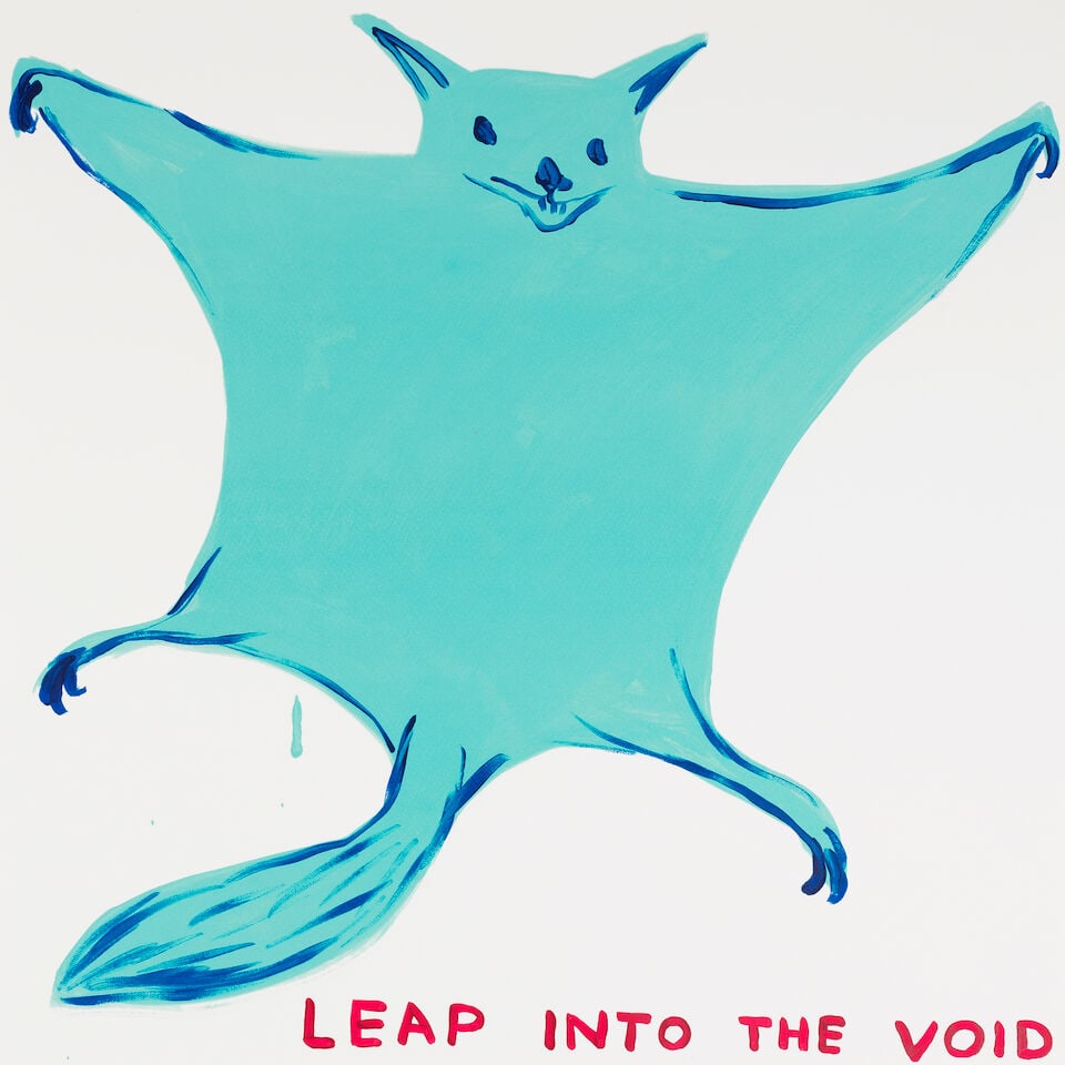 David Shrigley (British, born 1968) Leap into the void Screenprint in colours, 2023, on Somerset...: David Shrigley (British, born 1968) Leap into the void Screenprint in colours, 2023, on Somerset wove paper, signed with the initials, dated and numbered 9/125 in pencil verso, printed and published b