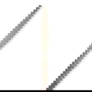 A LATE 18TH CENTURY AMERICAN NAVAL PIKE.: A LATE 18TH CENTURY AMERICAN NAVAL PIKE. The forged tapering blade with median ride on both sides on a forged socket with single short strap secured to the oak/ash pole by four rose head nails. Overal