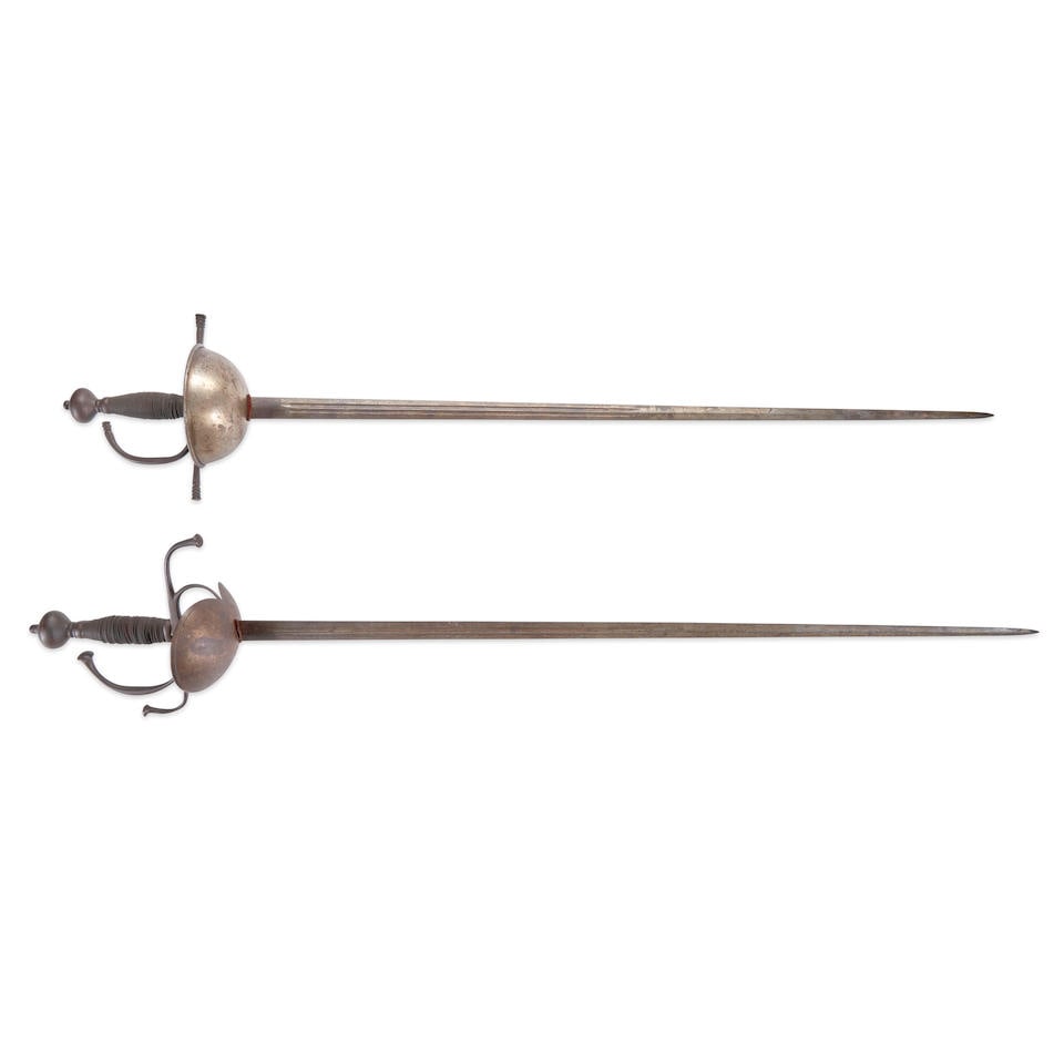 TWO VICTORIAN REPRODUCTION RAPIERS. (1 of 4)