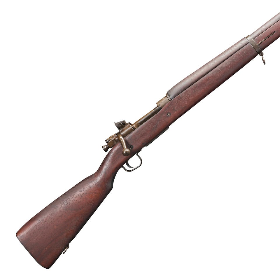 A WORLD WAR II REMINGTON U.S. MODEL 1903-A3 BOLT ACTION RIFLE, Curio or Relic firearm: A WORLD WAR II REMINGTON U.S. MODEL 1903-A3 BOLT ACTION RIFLE, 1943. Serial number 3351720, .30-06 caliber, Parkerized barrel and receiver with '12-42' date at the muzzle, 'R' marked bolt, adjustable