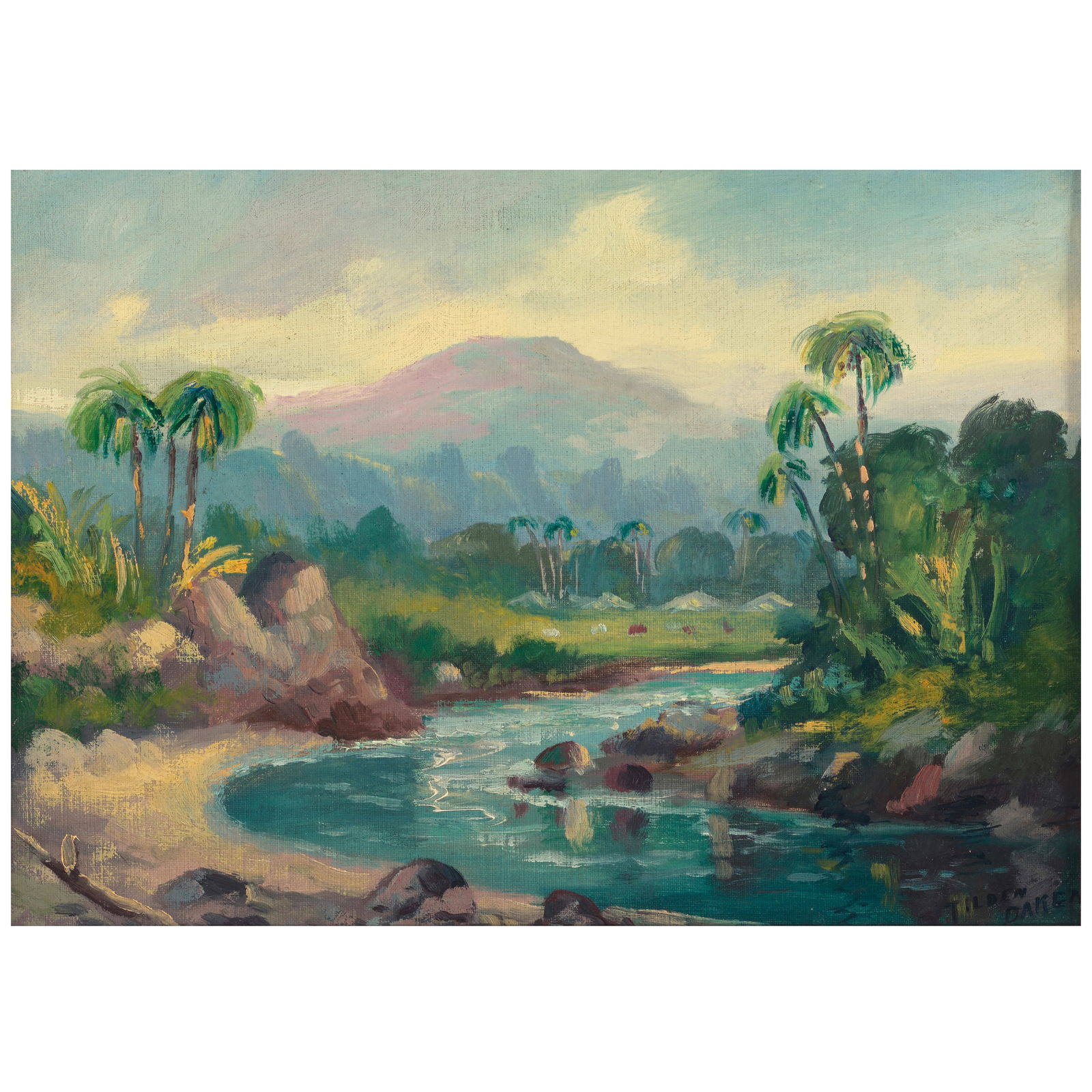 Samuel Tilden Daken (1876-1935) Menehune Fish Pond, Kauaʻi 10 x 14 in. (25.4 x 35.5 cm) (Pa... (1 of 3)