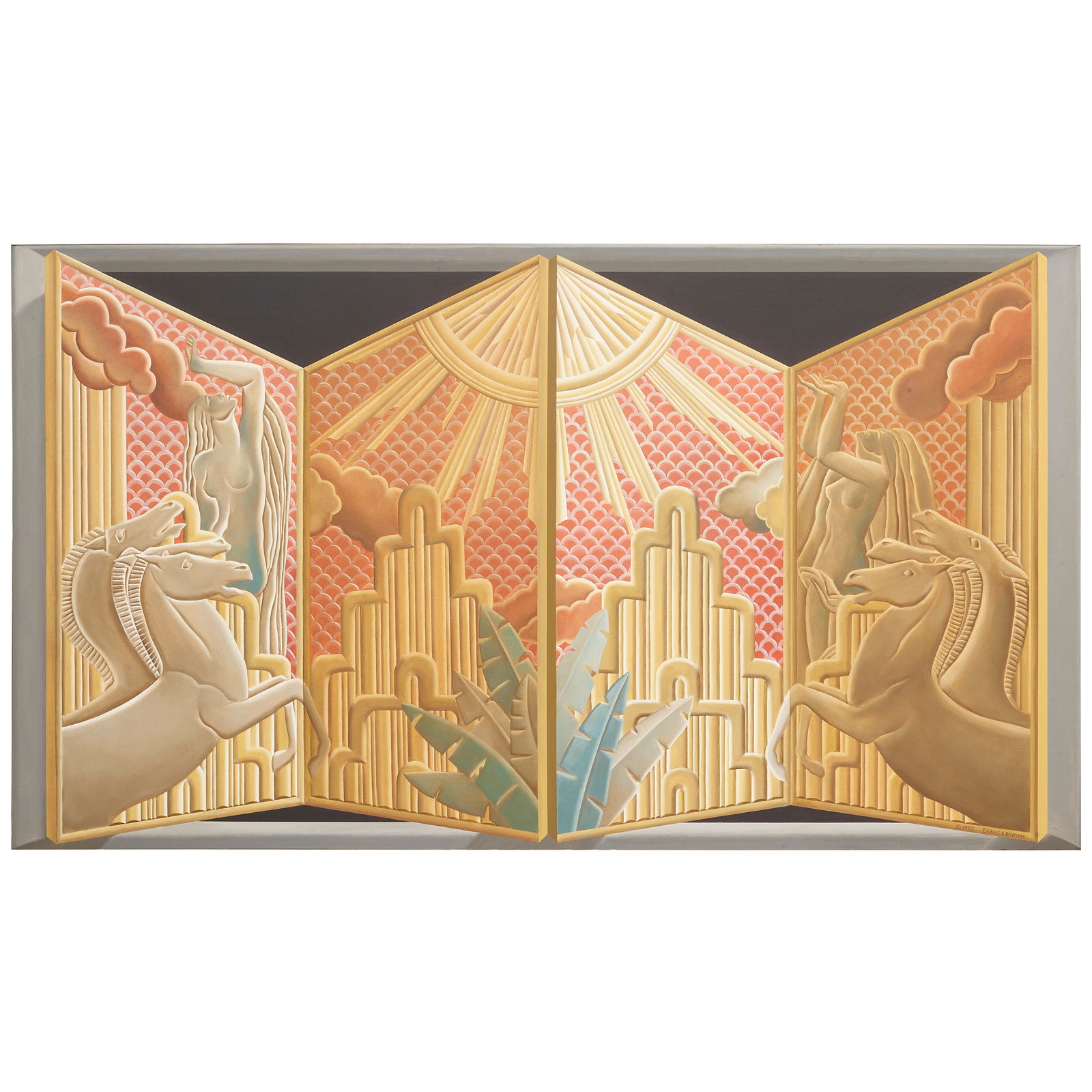 Mark Evans (born 1945) and Charley Brown (1945–2018), called Evans & Brown Untitled (Creat...: Mark Evans (born 1945) and Charley Brown (1945–2018), called Evans & Brown Untitled (Creation Legend), from The Spirit of Aloha Series signed and dated '© 1992 EVANS & BROWN' (lower right)