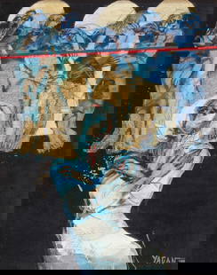 Saad Yagan (born Syria 1954) Untitled: Saad Yagan (born Syria 1954) Untitled mixed media on canvas signed 'Yagan' and dated (lower right) 24 x 19cm (9 7/16 x 7 1/2in). Footnotes: Provenance: Property from a private collection, London For f