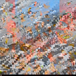 Halim Karabibene (Tunisia, born 1962) Untitled: Halim Karabibene (Tunisia, born 1962) Untitled oil on canvas signed 'Karabibene' and dated '02' (lower left), signed 'Karabibene' and dated '02' (on the verso), executed in 2002 120 x 120cm (47 1/4 x