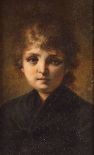 Italian School, Late 19th Century Portrait of a girl: Italian School, Late 19th Century Portrait of a girl signed and dated 'G.Si.C 1886 n.s.c' (along the right edge) oil on panel 24 x 15.5cm (9 7/16 x 6 1/8in). For further information on this lot please