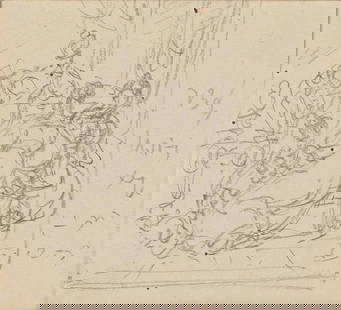 George Chinnery (London 1774-1852 Macau) Sketch for a group portrait, possibly a merchant family...: George Chinnery (London 1774-1852 Macau) Sketch for a group portrait, possibly a merchant family in Macau inscribed with the artist's shorthand (along right edge) pencil image size: 12 x 13cm (4 3/4 x