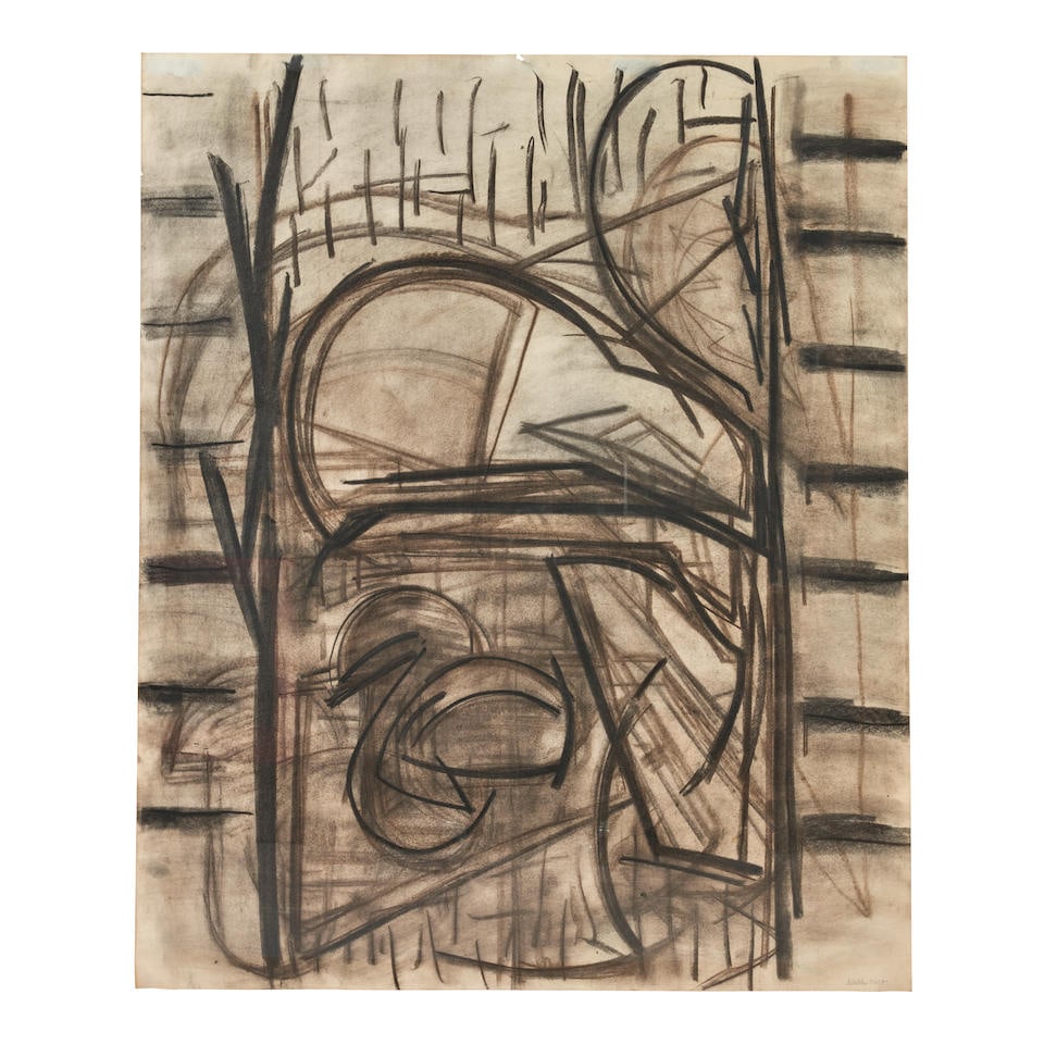 JOHN WALKER (British, born 1939) Untitled 1977-78: JOHN WALKER (British, born 1939) Untitled 1977-78 signed and dated 'Walker 77-78' (lower right) pastel and charcoal on paper 46 x 38 in.(116.8 x 96.5 cm) framed 49 x 41 x 1 1/2in.(124.5 x 101.1 x 3.8