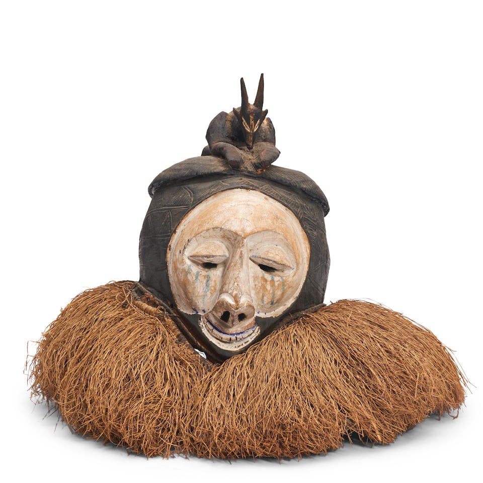 CARVED AND PAINTED YAKA HELMET MASK (1 of 2)