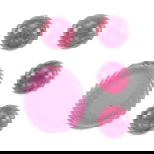 GROUP OF LOOSE PINK TOURMALINES: GROUP OF LOOSE PINK TOURMALINES &#8226; Weighing 301.19 carats Footnotes: Overall condition, fair Tourmalines: pink, moderately to heavily included, with surface-reaching inclusions, largest shows dri